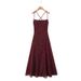 European American Women's Fashion Wholesale Jacquard Sexy Slim-fit Strap Dress With Open Back And Tie Design Long Gown_ecoleips.com