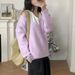 girl Sweet V-Neck Pullover Vest Two-Piece For Women 2025 Autumn Winter Korean Style Layered Knitted Sweater Set Top_ecoleips.com