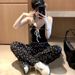Y2K Cami Top With Bow Knot Front Spaghetti Strap Crop Tank Top Summer Women Shoujo Girl Top Outfit_ecoleips.com