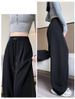Gray Fleece Sweatpants Women's 2005 New Autumn And Winter Lamb Fleece Scimitar Sweatpants Large Size Fat Mm Loose Wide-leg Pants_ecoleips.com