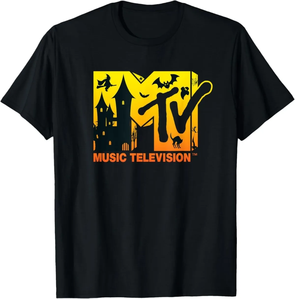 Women's T-Shirts Mademark X MTV - Music Television Halloween Theme Logo Design T-Shirt_ecoleips.com