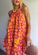 Women's Clothing Sleeveless Printed Lace Up Dress_ecoleips.com