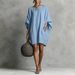 Women's Spring/Summer Casual Fashion Faux Cotton Linen Batwing Dress Thin Thickened Regular Size for Ages 16-45_ecoleips.com