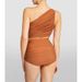 Women's One Shoulder High Waisted Bikini European American Style Swimwear For Vacation Beach_ecoleips.com