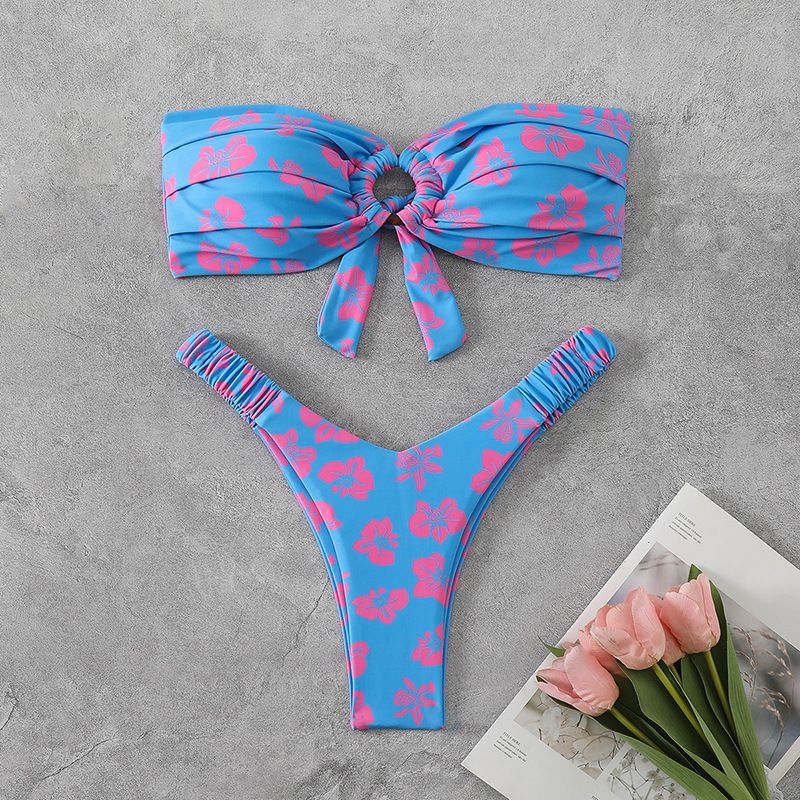 Women's Clothing New style tube top ring folded cute backless bikini summer beach women's swimwear_ecoleips.com