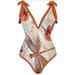 Women's Floral Print One-Piece Swimsuit With Adjustable Straps – Sexy Monokini Bikini Set For Beach & Pool (S-XL, Dragonfly Pattern/Pink)_ecoleips.com