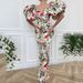Women's Clothing V Neck Chiffon Print High Waist Slim Big Swing Skirt Celebrity Short Sleeve Dress_ecoleips.com