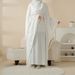 2025 Traditional Clothing Abaya Cross Mirror Muslim Robe Long Sleeve Loose Belt Solid Color Women's Wear_ecoleips.com