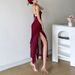 Cross-border European And American Style 2024 Summer New Women's Fashion Sexy Ruffled Patchwork Elegant Slit Dress_ecoleips.com