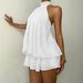Slim Fit Fashion Sexy Backless Halter Neck Dress With Tie Waist Style Vacation Wear Versatile Solid Color Women's Dress_ecoleips.com