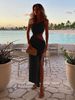 K Slanted Collar Camisole Women's Dress Sexy Lace Up Hollow Out Long Skirt Slit Dress_ecoleips.com