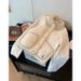 girl Korean Style Embroidered Bear Quilted Jacket For Women, New Autumn Winter Coat With Patchwork And Turn-down Collar,_ecoleips.com
