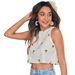 Aria Basics Aria Basics 2023 European American Cross-border Women's Tops, Camisole, Fresh And Sweet, Youthful, Cropped, Embroidered Cami Vest_ecoleips.com