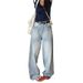 Light Blue Jeans, New Loose Wide-leg Denim Pants For Women, Summer High-waisted, Floor-length, Stylish Retro Streetwear_ecoleips.com