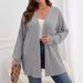 Women's Long Sleeved Solid Color Knitted Cardigan Top Loose Fit Autumn/Winter Outerwear For Plus Size Clothes_ecoleips.com