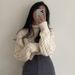 girl Real Price Korean Chic High Neck Thickened Warm Pullover Sweater Vintage Cable Knit Long Sleeve Knitwear For Women_ecoleips.com