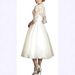 New 2025 mid Length Wedding Dress for Brides with mid Sleeves Deep V Neck Lace Slim Fit Fashionable And Flattering Style_ecoleips.com