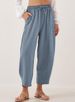 Women's High Waist Drawstring Cropped Pants Summer Leisure Loose Fit Vacation Pants With Pockets Style_ecoleips.com
