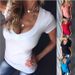 Slim Fit Women's V-Neck T-Shirt Solid Color Simple Style Sexy Top for Ladies_ecoleips.com