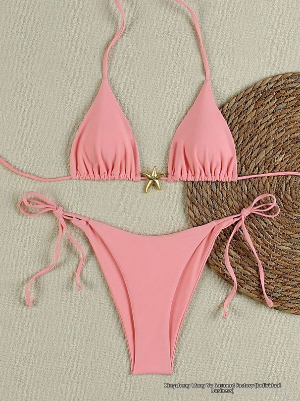 Women's Clothing Sexy Nylon Bikini Swimsuit 3-Piece Cross-Over Style Fit Summer Swimwear_ecoleips.com