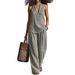 Breathable Linen-Blend Wide-Leg Pants & Halter Top Set, Striped Summer Two-Piece Outfit For Women_ecoleips.com