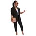 AL249 Women's Casual Two Piece Suits Set OL Office Wear Jackets And Trousers_ecoleips.com