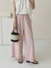 Pure Cotton Edge Loose, Wide Legged, High Waisted Women's Cropped Pants, Casual, Breathable, Temperament, Button Single_ecoleips.com