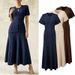 Elegant round Neck Short Sleeve Dress for Women Slimming Waist Long Knitwear Casual Fashion Spring/Autumn Summer_ecoleips.com