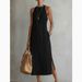 2026 European And American Cross-border Foreign Trade Women's New Product Round Neck Sleeveless Lace Slit Solid_ecoleips.com