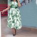 Women's Clothing Large Size Women's Printed Stand Collar Belt Dress_ecoleips.com