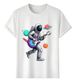 Women's T-Shirts Tshirt Muscle Freaks Astronaut Guitar Rock Music Style_ecoleips.com