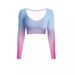 Women's Gradient Color Long Sleeve T-Shirt Casual Versatile Slimming Fashion Top For All Seasons_ecoleips.com