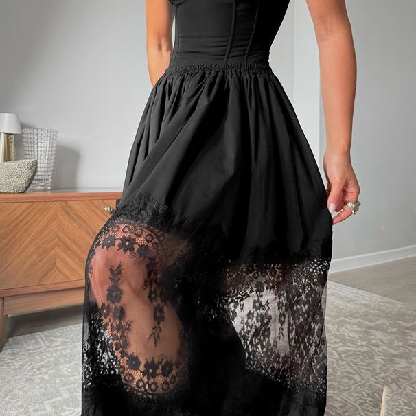 Women's Lace Trimmed Jogger Pants Loose Fitting Elegant Casual Spring Summer Bottoms_ecoleips.com