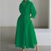 plus Size Commuter Fashion Polo Collar Nine Sleeve Loose Skirt Dress Good Cross Border Foreign Trade 2024 Hot Selling_ecoleips.com