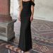 European And American Best-Selling Women's Clothing 2026 New Fashion Sexy Backless Side Pleated Solid Color Strap Dress_ecoleips.com