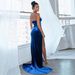 Elegant Slimming Split Tube Top Velvet Backless Dress For Women Formal Evening Party Dinner Gown_ecoleips.com