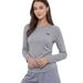 Women's Spring And Autumn Solid Color Long-Sleeve T-Shirts, Pleated Waistbands, Round-Neck Pullover Tops_ecoleips.com