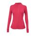Women's Gold Zipper Jacket Top Slim Fit Stand Collar Quick Drying Elastic Fitness Running Yoga Wear_ecoleips.com