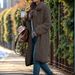 Women's Long Sleeve Fleece Coat With Lapel Collar - Winter Warm Fluffy Double-Sided Sherpa Jacket In Soft Ice Cream Colors_ecoleips.com
