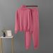 Women's Knitted Set Turtleneck Sweater And High-Waisted Loose Pants Casual Sportswear_ecoleips.com