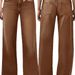 Women's Clothing Plus Size Wide Leg Denim Pants For Women Mid Waisted Stretchy Slimming Straight Leg Loose Fitting Casual Pants_ecoleips.com