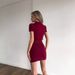 Hot Selling Sexy Slim Fit Turn-Down Collar Short Sleeve Sweater High Waist Bodycon Skirt Knitted Set For Women_ecoleips.com