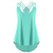 Women's Clothing Solid Color Sleeveless Cross Strap Vest Top_ecoleips.com
