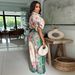 Women's Clothing New Sexy V Neck Retro Printed Jumpsuit For Women_ecoleips.com