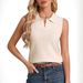 2026 Women Elegant Wool Blend Knit Sleeveless Polo Vest_ecoleips.com