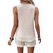 Women's Sleeveless Crew Neck Pant Set 2025 Cross Border Independent Site TikTok Temu Top And Shorts Ensemble for Spring/Autumn Summer_ecoleips.com
