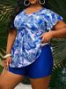 2026 Tropical Print Butterfly Sleeve Drawstring Swimsuit Women Plus Size Swimwear Female Bathers Bathing Swimming Suit Summer_ecoleips.com