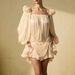 Women's Sexy Puff Sleeve Ruched Panel Bodycon Midi Dress – Vintage Elegant Slimming Party Gown 2026_ecoleips.com