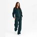 Women's Clothing Solid Color Two Piece Set Long Sleeved Zipper Loose Top With Lace Up Trousers Casual Suit_ecoleips.com