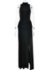 JULISSA MO Sexy High Slit Turtleneck Women Maxi Dress White Sleeveless High Waist Dress Femme Summer Slim Elegant Party Clubwear_ecoleips.com